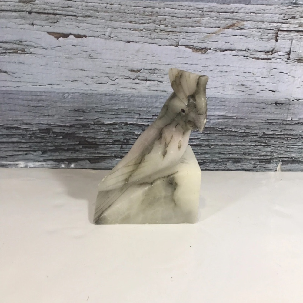 Marble Cockatiel Bookend Figurine 6’ Tall